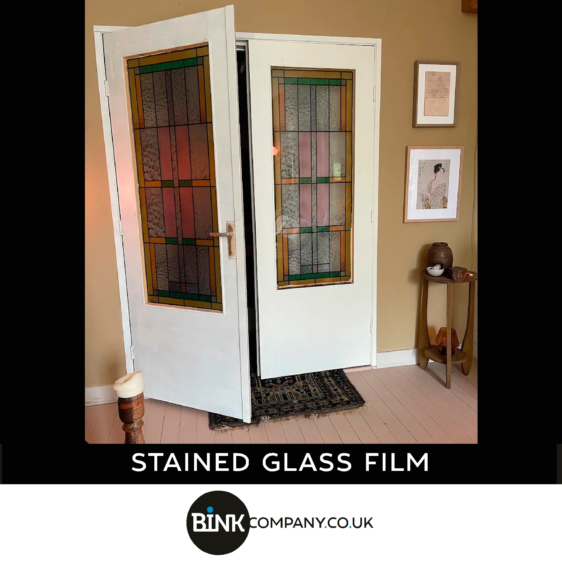 1930s-style stained-glass window film 