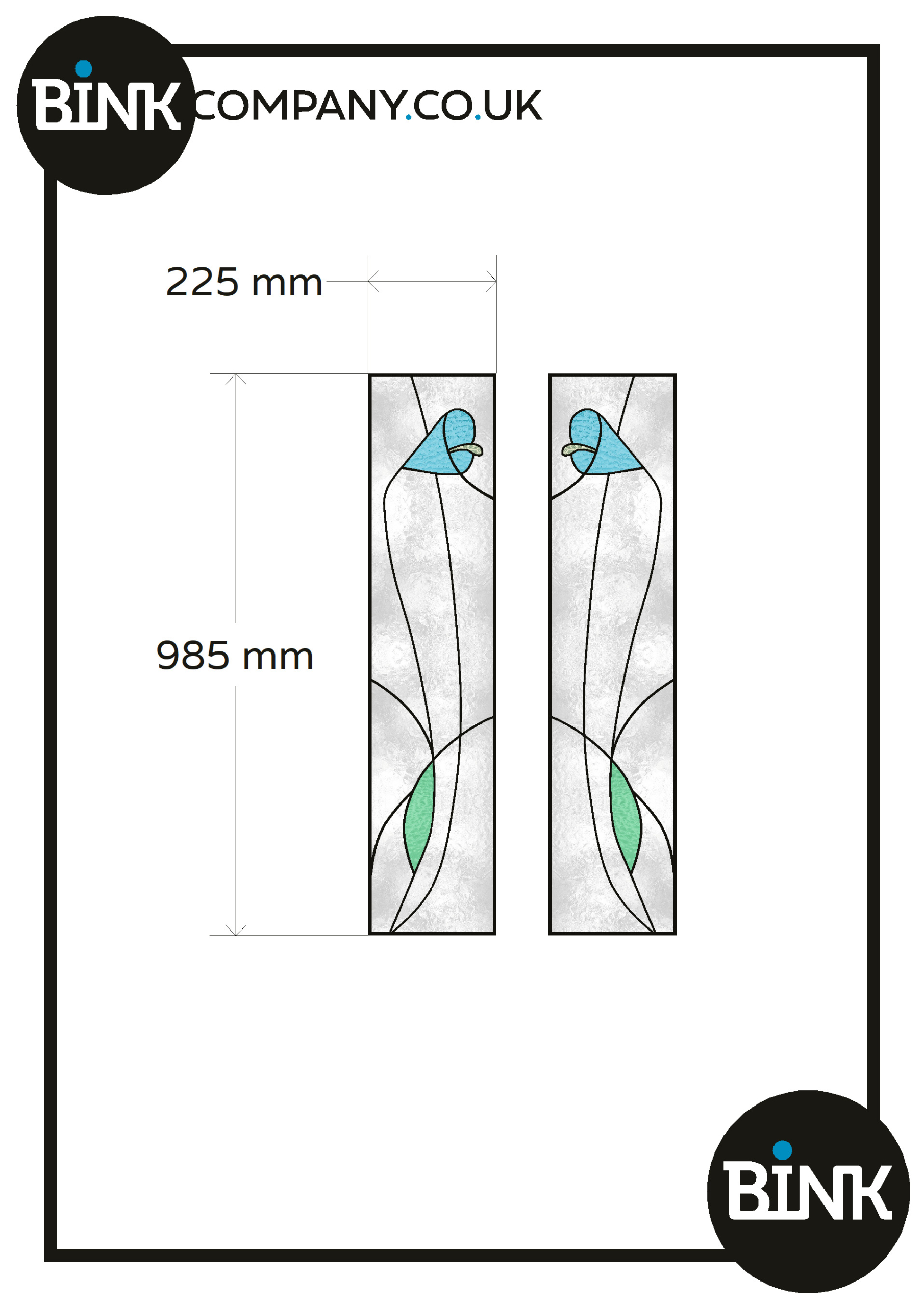 Stained glass window film own design flower art 2x GZ 94,00 app 6020