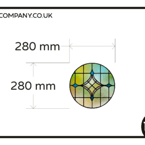 Stained glass window film 40G 1x circle yellow blue