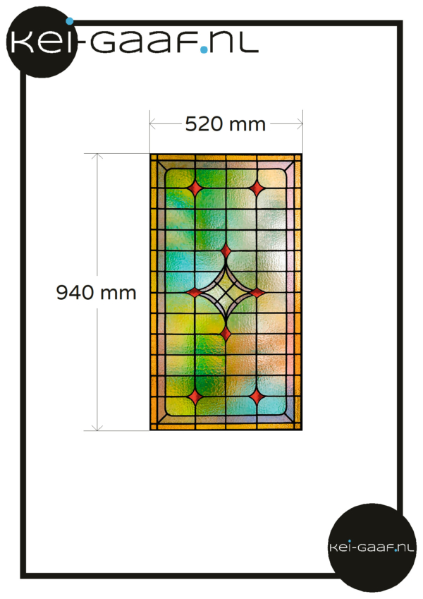 Stained glass window film 40G red diamand