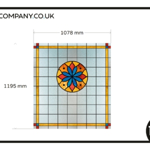 Stained glass window film 1x yellow red blue flower frosted privacy