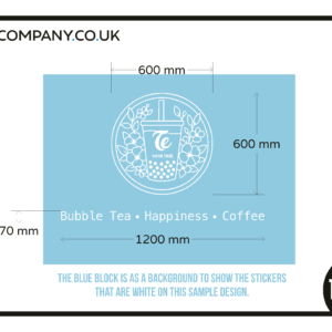 Vinyl window sticker colour white bubble free adhesive with your own logo and text