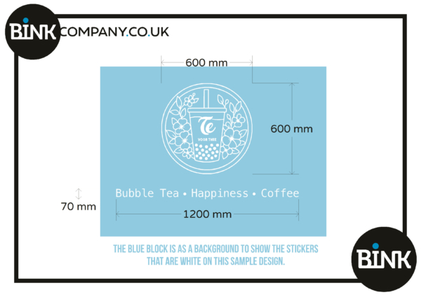 Vinyl window sticker colour white bubble free adhesive with your own logo and text