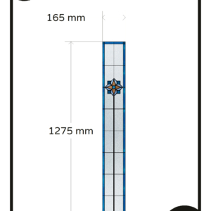 Stained glass window film blue flower 1x fully customized