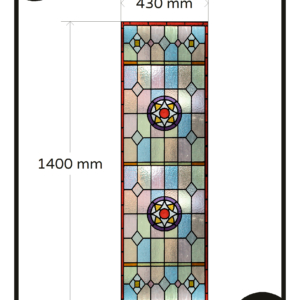 Stained glass window film fully customized pastel colours 1x privacy film