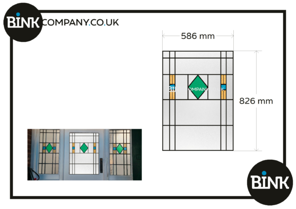 Frosted privacy window film Stained glass window film Fully customized 1x GZ custom stained glass
