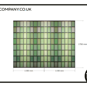 Stained glass window film green fully customized 2x frosted privacy transparent film
