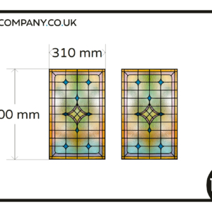 Stained glass window film yellow blue 2x custom frosted privacy or transparent window film