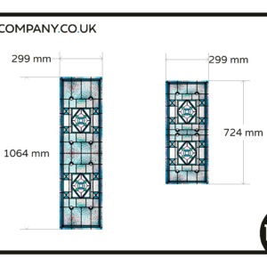 Stained glass window film frosted privacy window film 2x blue flower