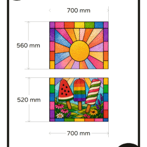 Stained glass window film 2x customised window film with your own image ice sun
