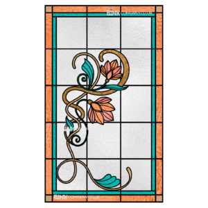 Stained glass window film art nouveau floral 278G
