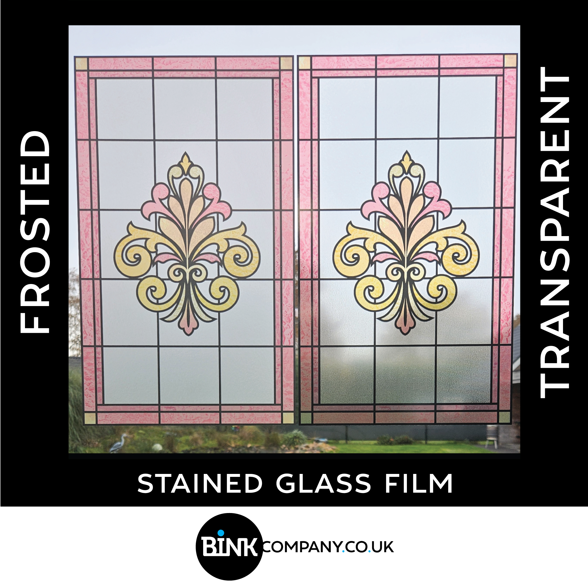 Custom-made-Art-Nouveau-stained-glass-window-film-with-pink-red-and-yellow-adhesive-film-frosted-glass-film-