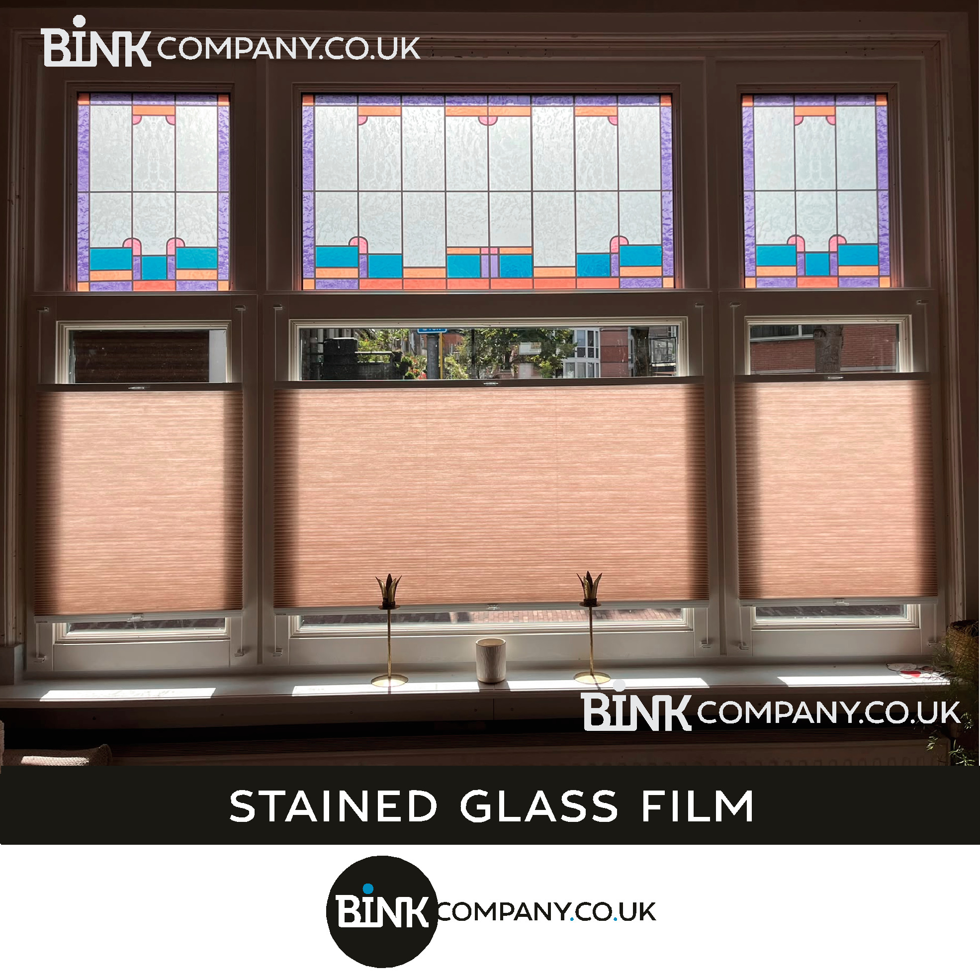Stained Glass Window Film for Bay Windows own design