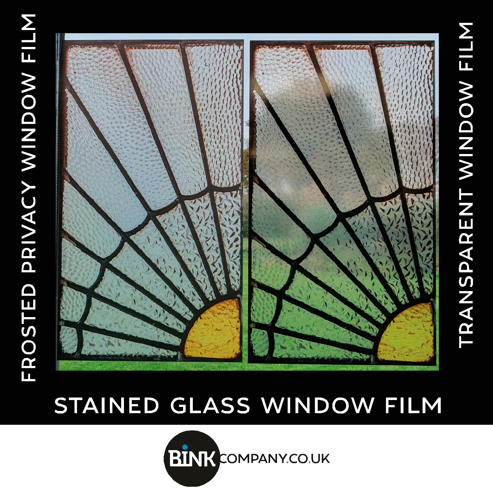 stained glass window films sun flower yellow