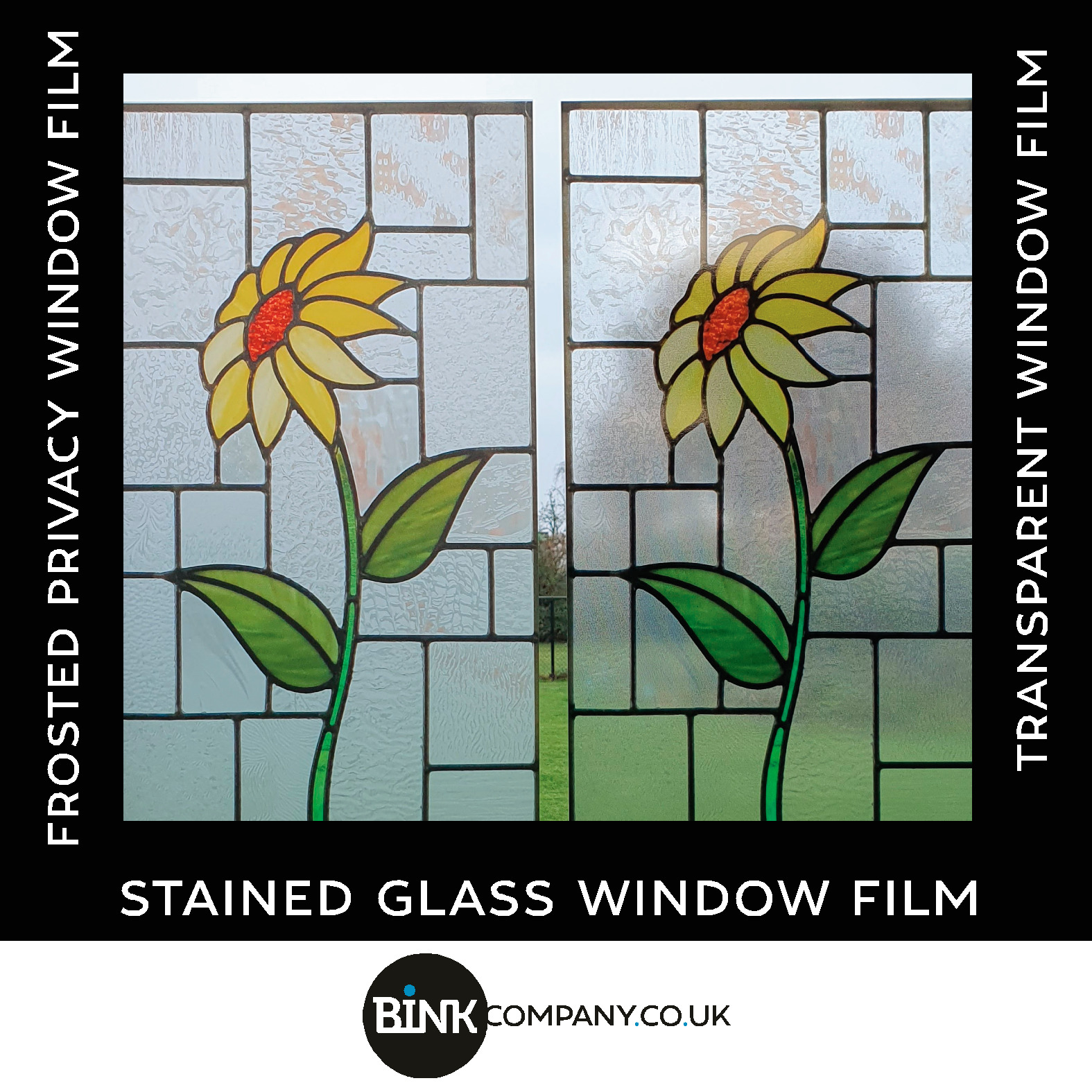 stained glass window films flower door