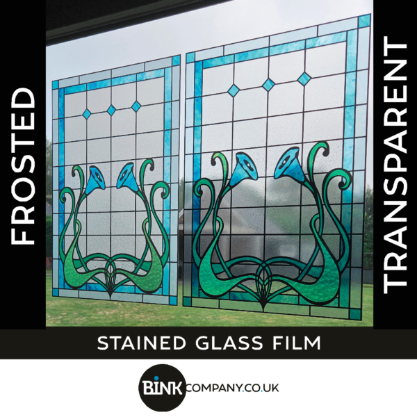 Stained-glass-window-film-30G-flowers blue green