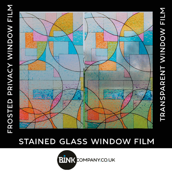 Stained glass window film modern design multi colors old
