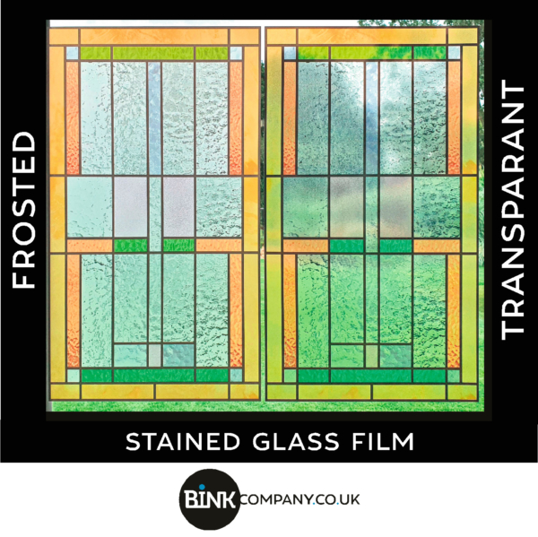 Stained-glass-window-film-modern yellow orange blue pink green 17