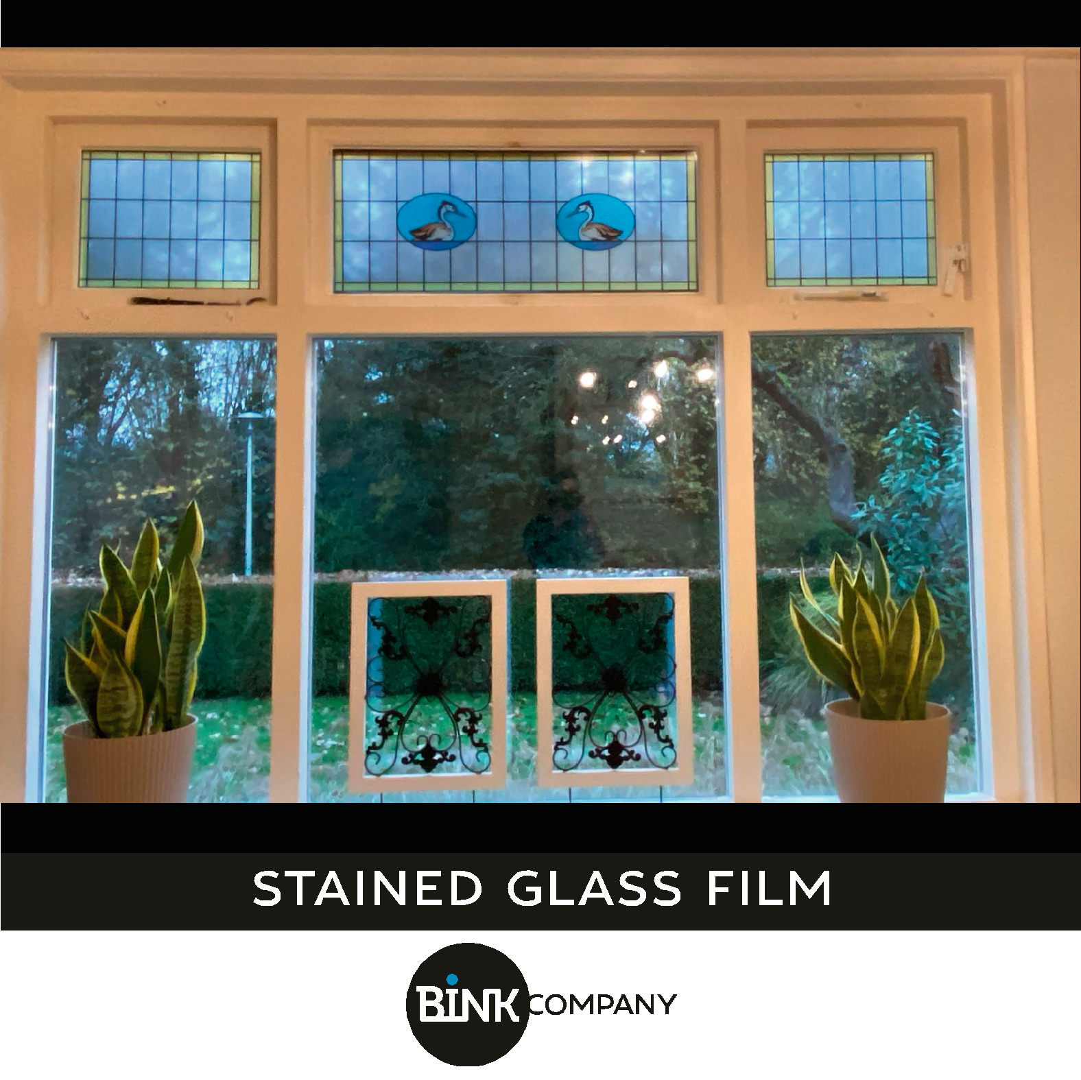 stained glass window film custom made to measure